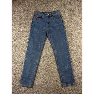Martine Rose Printed Names Straight Leg Denim Jeans Men's Small